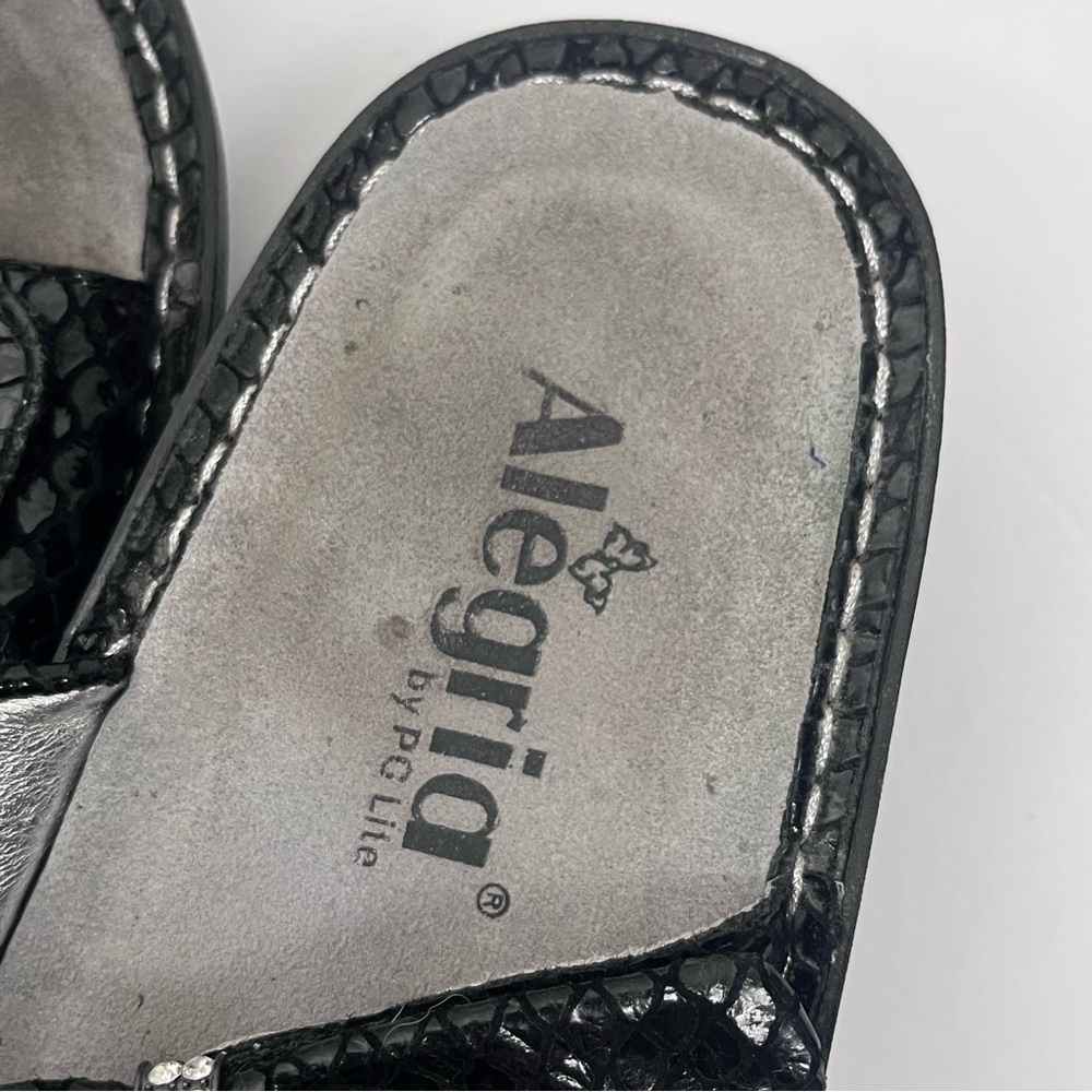 ALEGRIA Karmen Leather Black Dazzler Adjustable Strap Sandals EU 38 - Picture 7 of 12